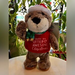 Holiday Living Christmas Otter Motion Sound Animated Plush Holiday Animal Tags